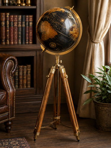 Mappamondo vintage su - mappamondo, 12"